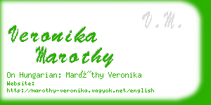 veronika marothy business card